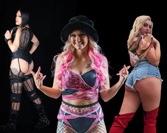 Triple Signed Photo Lovely Miss Larkan Hollyhood Haley J & Freya the Slaya Preorder