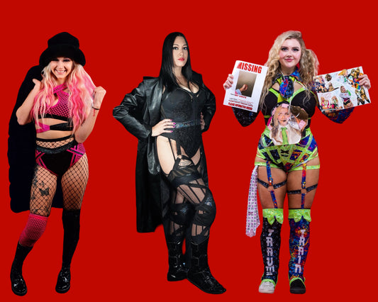 Triple Signed Photo Lovely Miss Larkan Hollyhood Haley J & Freya the Slaya Preorder