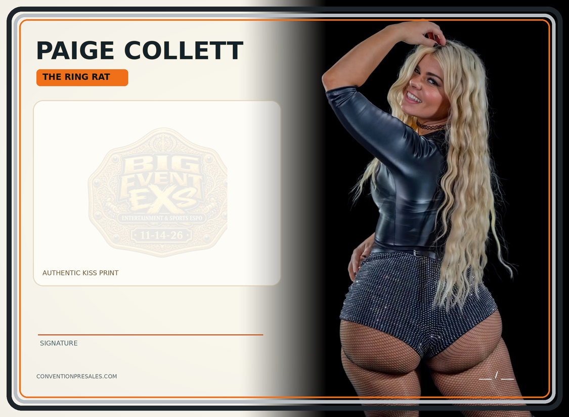 Pre-order Paige Collett  Autograph & Kiss Card #’d Limited