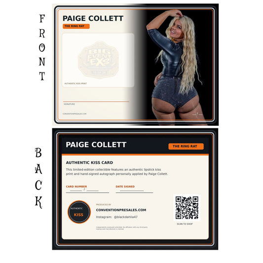 Pre-order Paige Collett  Autograph & Kiss Card #’d Limited