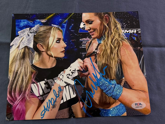 Alexa Bliss & Charlotte Flair Dual Signed 8x10 Autographed Photo PSA Certified