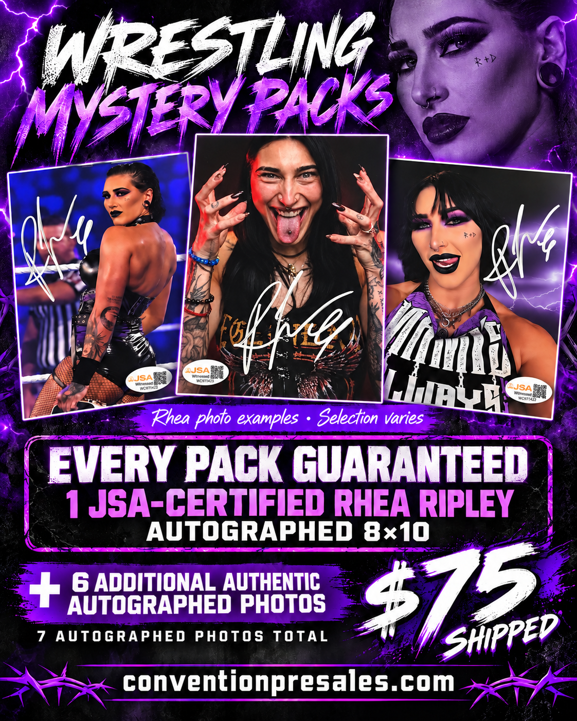 Rhea Ripley 8x10 Autographed Photo Mystery Pack