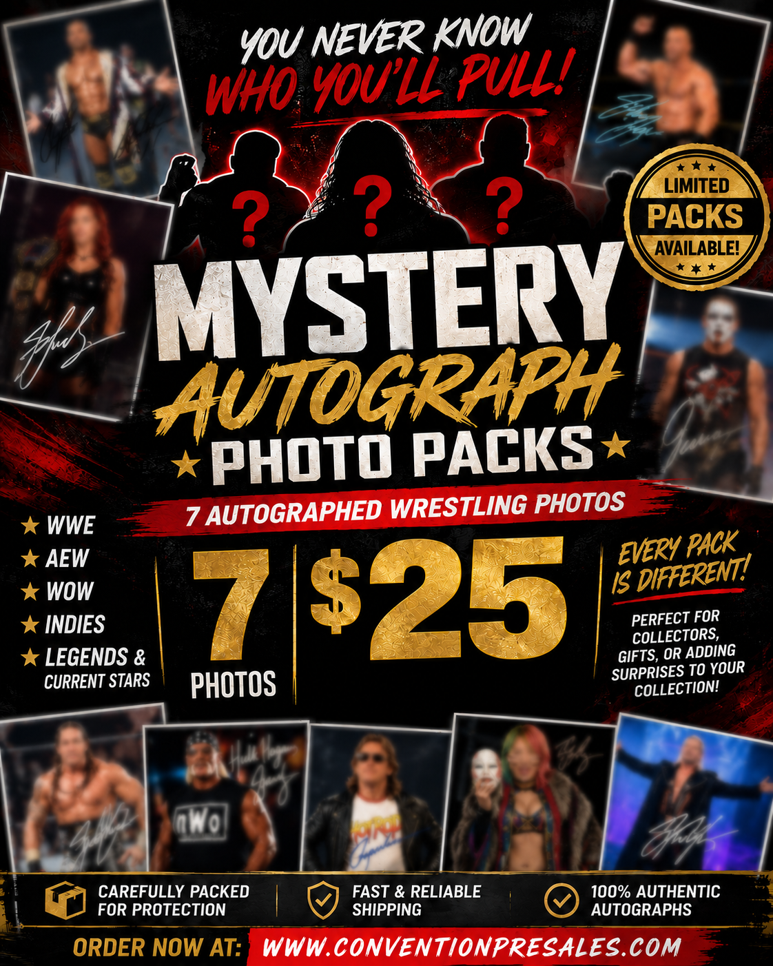 7 Photo Mystery Pack ALL autographed