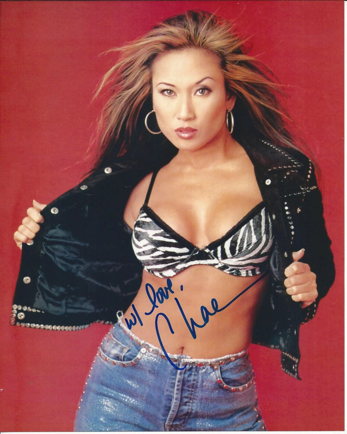 Chae autographed 8x10 #4 Free Shiping Sexy Nitro Girl WCW Penthouse